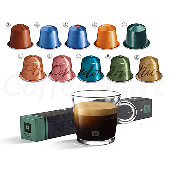 Кава в капсулах Nespresso асорті Lungo collection (10 шт.)